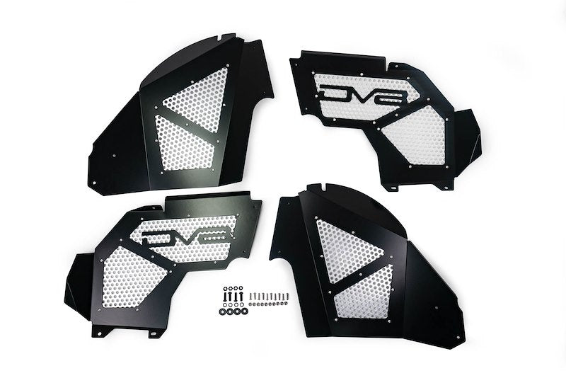 4 pieces of the fenders for the Jeep on a White background