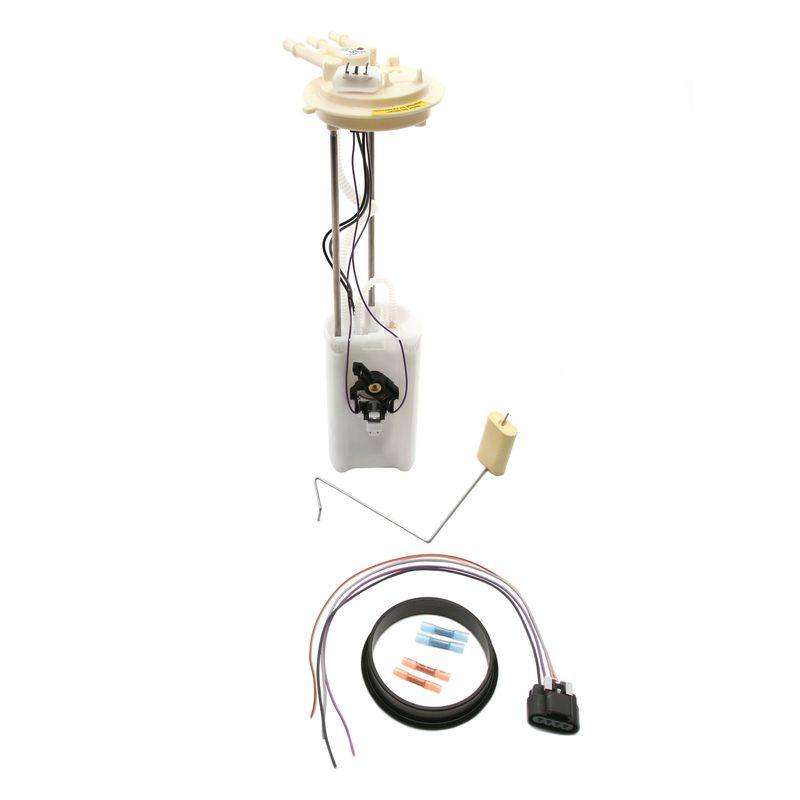 Car fuel pump assembly with wiring on a white background