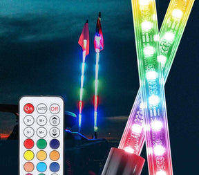 LED whip lights for vehicles with remote, colorful automotive accessory by LynXautoinnovate