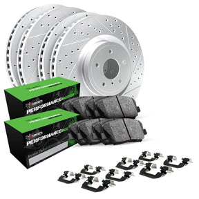 Geo-Carbon Drilled/ Slotted Rotor With Performance Pads Set | BRZ - LynXautoinnovate™️