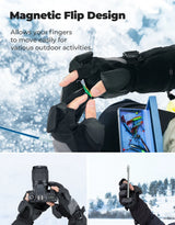 Heated Gloves with Magnetic Flap