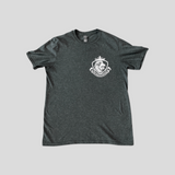 LynXautoinnovate dark gray t-shirt with white lion crest logo, automotive accessories USA