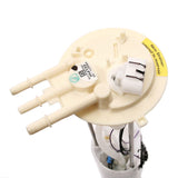 Fuel pump assembly with connectors and labels on a white background