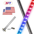 3ft LED whip light kit with American flags, remote, and mounting poles for vehicles from LynXautoinnovate.