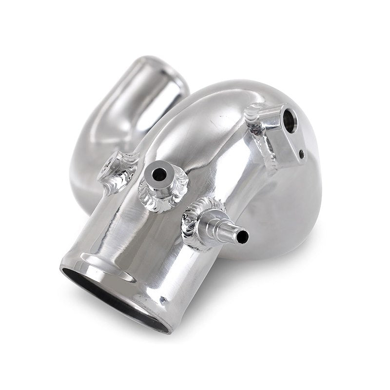 Chrome intercooler pipes on a white background