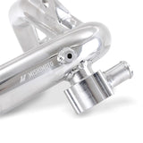 Close-up of a Mishimoto metal component on a white background