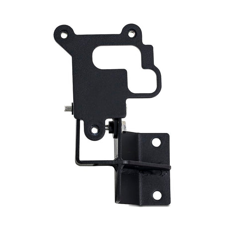 Black metal bracket on a white background