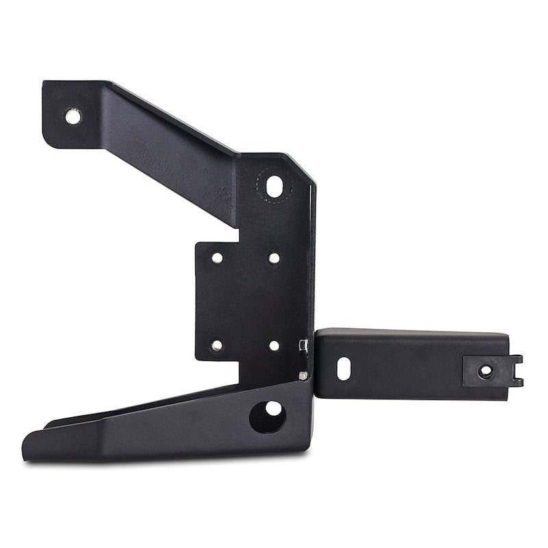 Black metal bracket on a white background