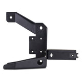 Black metal bracket on a white background