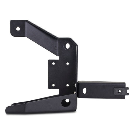Black metal bracket on a white background