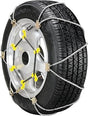 Tire with snow chains on a white background
