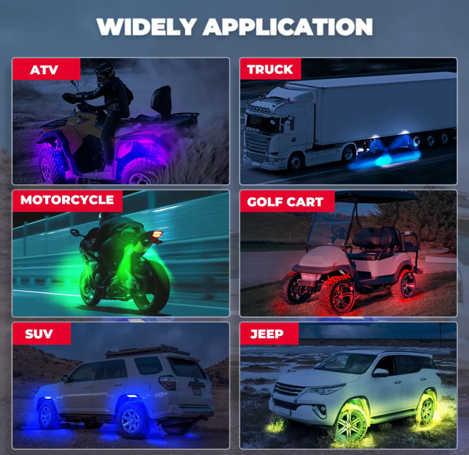 8 Pod RGB Rock Light Kit | UTV - LynXautoinnovate™️